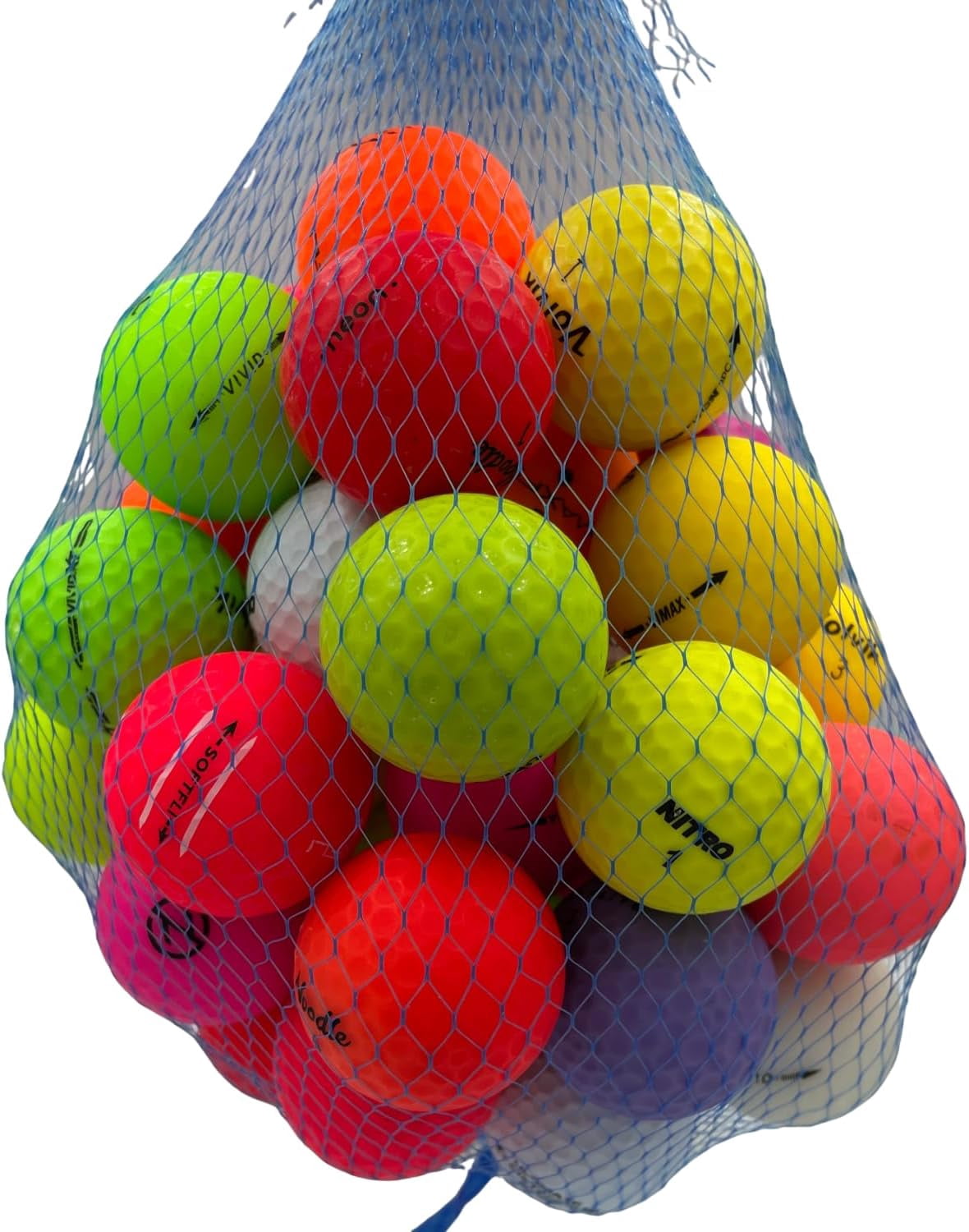 Golf Ball Planet - 50 Pack Recycled Golf Balls Matte Color Mix (3A / Good)