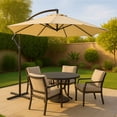 thumbnail image 2 of Sombrilla Plegable Para Jardin Playa Y Exteriores Metalica (Beige), 2 of 9