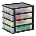 thumbnail image 5 of IRIS Medium 4-Drawer Compact Desktop Organizer, Stacking Desktop Unit, Black-Clear, Set of 2, 5 of 6