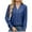 Dark Blue, variant on Hfiengba Women's Long Sleeve Blouses V Neck Button down Cowboy Tops Casual Loose Fit Solid Color Shirts (XL, Light Blue)