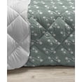 thumbnail image 3 of Green Down Alternative Comforter, Victorian Style Swirled Branches Twings Blooms Art Print, Microfiber Quilt for All Season, 5 Sizes, Pale Sage Green White, by Ambesonne, 3 of 3