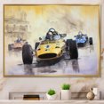 thumbnail image 1 of Designart Décoration Murale Encadrée de Course, art Mural Encadré de Course, Formule Vintage Nostalgie de Course, art Mural Encadré Moderne Extra Grand Or, Cadre Or 20x12 Pouces, 1 of 5