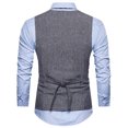 thumbnail image 3 of Lyinloo Men Woolen Double-Breasted Vest Suit Retro Business Waistcoat, 3 of 4