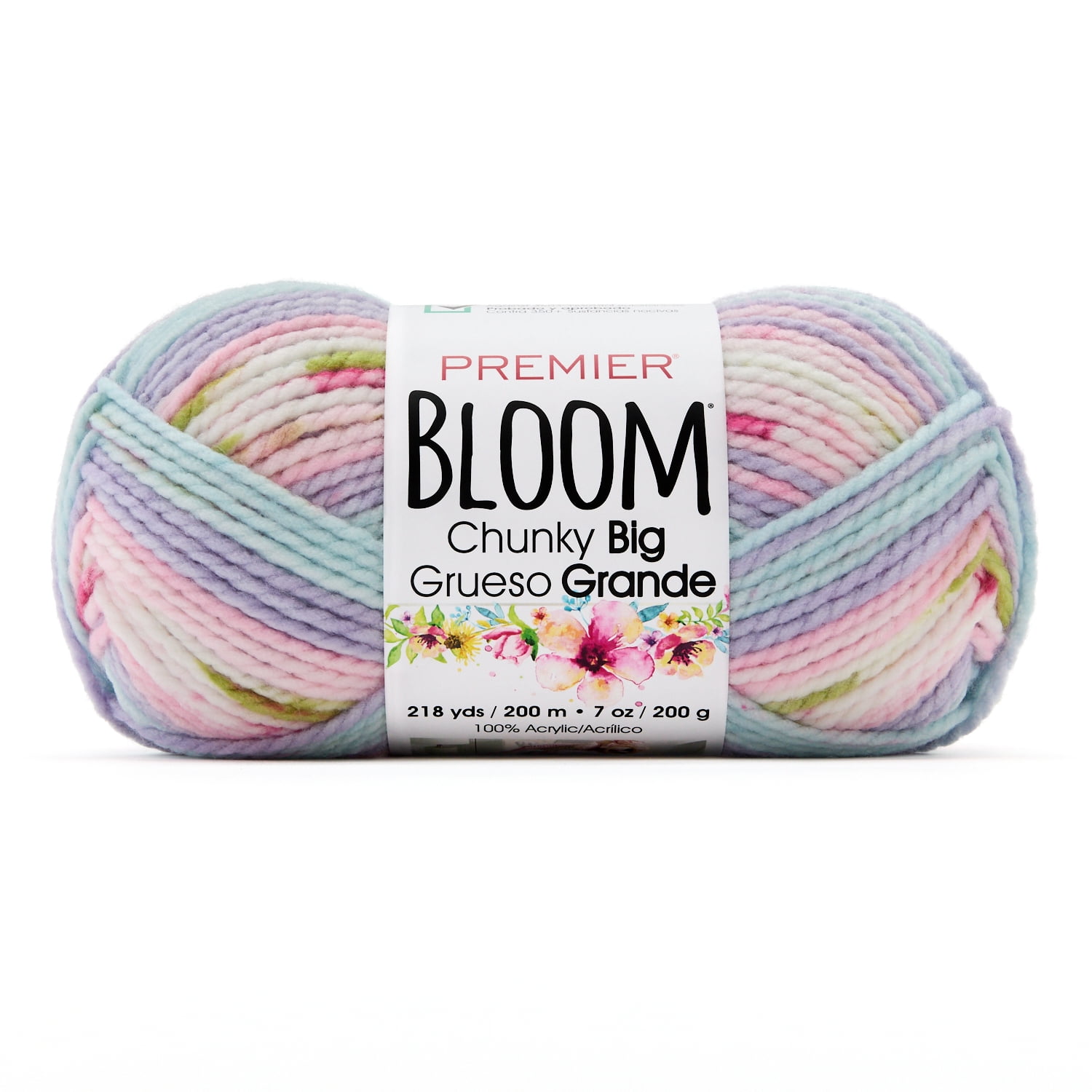 (2 pack) Premier Yarns - Bloom Chunky Big Yarn - Hydrangea - 7oz 218yds - 5 Bulky Weight - Acrylic