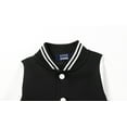 thumbnail image 5 of LittleSpring Toddler Boys Varsity Jacket for 4T Girls Bomber Jackets with Snap Quick Dry Casual Outerwear Black, 5 of 6