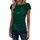 thumbnail image 2 of Haivin Womens Summer Tops 2026 Pleated Round Neck Short Sleeve Shirts Business Casual, 2 of 6