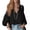 Black, variant on Wenini Women's Boho V Neck Puff Sleeve Crinkle Fabric Top Loose Drop Shoulder Casual Blouse Top Trendy Travel Shopping Outfit