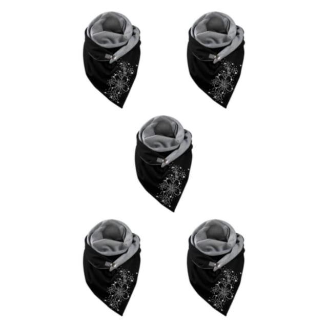 Guardoinrt Écharpes Écharpe Style Rétro Décontracté Enveloppe de Tête Chaude Coton Foulard Fleur 175CM 5Set