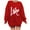 Red, variant on Guluxicc Sweatshirts for Women Casual Trendy Fashion Cute Valentine's Day Letter Print Tops Long Sleeve Pullover Shirts, Brown, 2XL