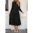 thumbnail image 5 of PRETTYGARDEN Women's Fall Spring Midi Dress Long Sleeve Floral Smocked Elegant Wedding Guest Long Flowy Dresses with Pockets, 5 of 9