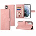 thumbnail image 1 of Nalacover Retro Wallet Case for Samsung Galaxy S22 Plus, Premium PU Leather Shockproof Case with Card Slots Holder Kickstand Magnetic Clasp Phone Cover Vintage Design Wrist Strap Flip Folio Case,Pink, 1 of 8