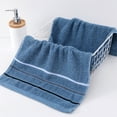 thumbnail image 6 of Blue Thickened Soft Absorbent Cotton Face Towel Plain Color Quick Dry Multipurpose For Bathroom Gym Spa Salon Home 27.6 X 13.0 In, 6 of 7