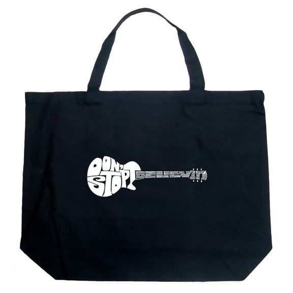 LA Pop Art Large Word Art Tote Bag - Don't Stop Believin'