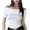 White, variant on Off the Shoulder Tops for Women Ruched Short Sleeve Slim Fitting Soft Stretchy Cropped Going out Tops