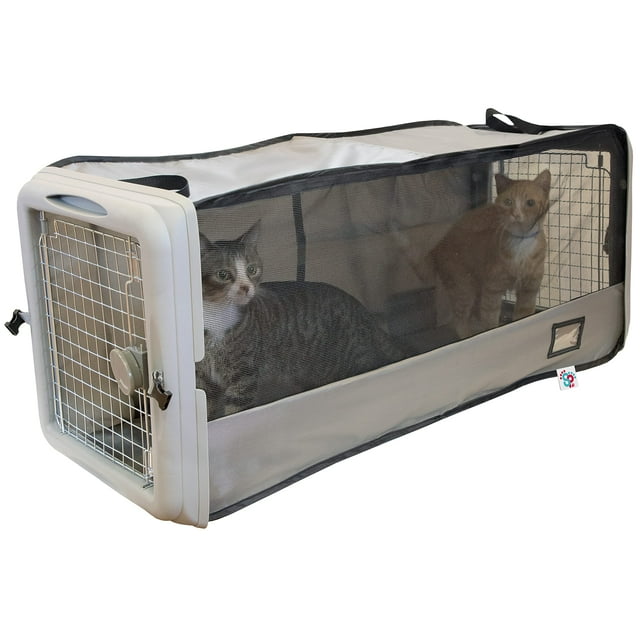 SPORT PET Perrera Grande Abierta, Jaula portátil para Gatos, Cama Impermeable para Mascotas, colección de Arena de Viaje