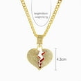 thumbnail image 3 of Men's Iced Out Full Diamond Broken Heart Pendant Necklace Chain Silver silver, 3 of 3