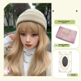 thumbnail image 1 of Peluca larga y rizada color canela miel para mujer, peluca de pelo de simulación de fibra de vidrio con parte superior completa y auriculares, accesorios para el cabello con extensión transfronteriza, 1 of 4