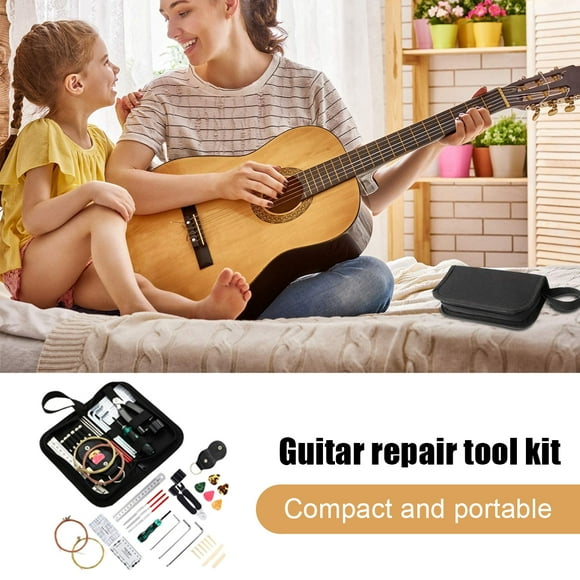 VONKY Guitar Accessories Multifunction Tool Kit Maintenance String Action Ruler Screwdriver Files Picks Musical Bass