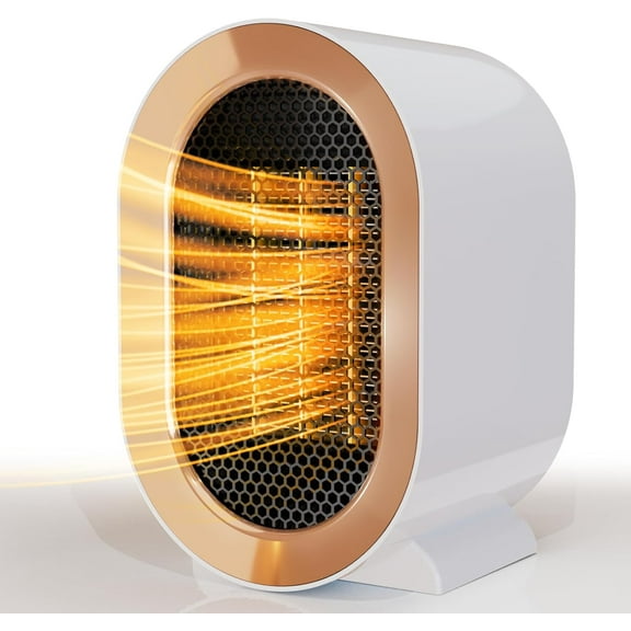 EnjinZZ Electric Space Heater,Portable Energy Efficient Space Heaters for Indoor Use,Two-Speed Portable Heater Fan for Office with Adjustable,Overheating Protection,Dumping Shutdown (White)