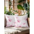 thumbnail image 2 of Waterproof Outdoor Throw Pillows with Inserts 16"x16" Set of 2,Pink Spring Floral Soft Decorative Pillowcases for Couch Bedroom,Summer Botanical Watercolor Vintage Pillow Covers for Sofa Living Room, 2 of 8