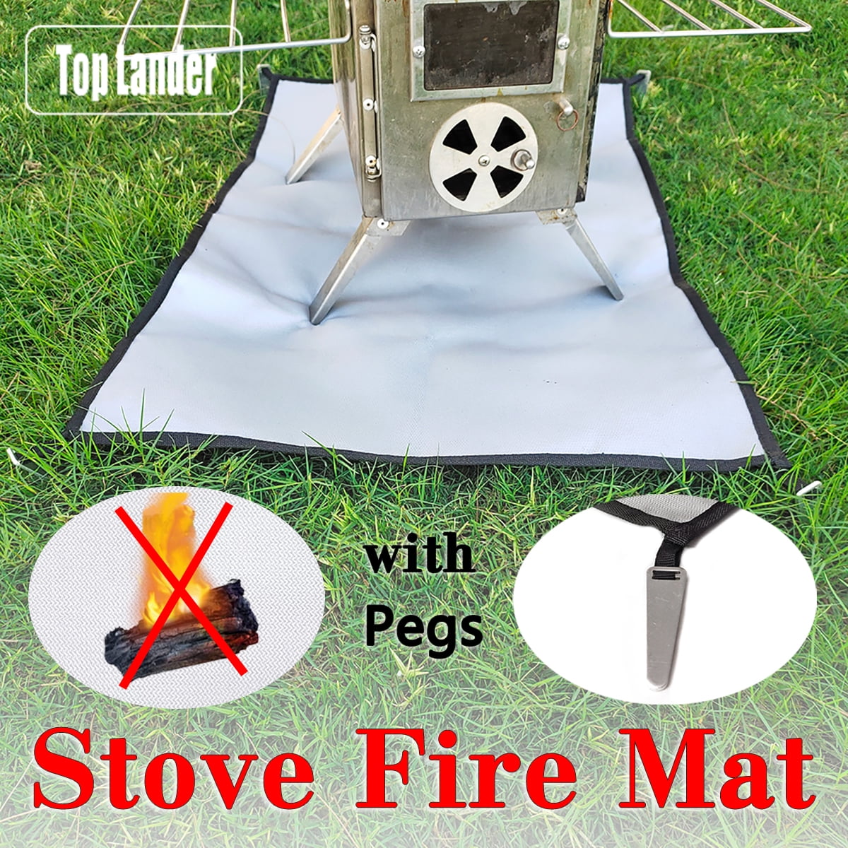 Under BBQ Grill Mat for Outdoor Charcoal Deck Protector Fire Pit Mats