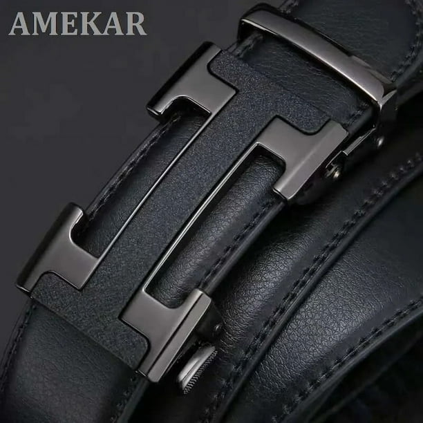 Male Belt New Designer Men s Luxury Retro Fashion Belt Luxury Brand For Men High Quality H Automatic Buckle Business Pants Sharp G black 95cm Walmart