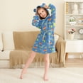 thumbnail image 3 of FORMRS Niños Bathrobe Unisex Hooded Robe Toddler Pajamas Sleepwear, Size 7-9T, Blue Cartoon Galaxy, 3 of 7