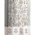 thumbnail image 7 of Khaki Flower Semi Sheer Curtains 54 Inch Length 2 Panels Set, Vintage Farmhouse Boho Leaf Spring Plant Sheer Kitchen Curtain Privacy Voile Window Curtain for Living Room Bedroom Rod Pocket Drapes, 7 of 7
