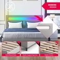 thumbnail image 3 of Mixoy Platform Bed Frame with Smart RGB LED Light Strip |Bed Frame with Adjustable Headboard | Compatible with Alexa & App White - Full, 3 of 5