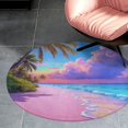 thumbnail image 2 of Tropical Beach Sunset Round Area Rugs for Bedroom Living Room, 3FT Soft Indoor Circle Carpets, Carpet Home Decor Floor Mat, 2 of 6