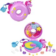 Polly Pocket Dolls and Playset, Unicorn Toys, Sparkle Cove Adventure Unicorn Floatie Compact
