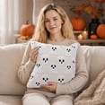 thumbnail image 2 of Halloween Throw Pillow Covers 18x18 Inch, Ghost Spooky White Decorative Square Pillowcases, Farmhouse Holiday Cushion Covers for Couch Sofa Living Room Bedroom Outdoor Home Decor, 2 of 3
