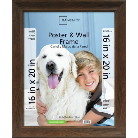 Mainstays 16x20 Wide Poster Frame, Walnut