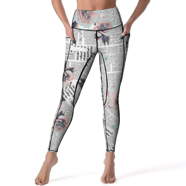 Newspaper print tights sales