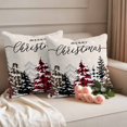 thumbnail image 2 of Rustic Christmas Tree Outdoor Pillow Covers 18"x18" Set of 2, Waterproof Throw Pillow Covers for Patio Furniture, Winter Xmas Tree Snowflake Decorative Cushion Pillowcases for Garden Porch Couch Sofa, 2 of 9