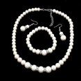 thumbnail image 2 of Collier, bracelet et Boucles d'Oreilles Ensemble de Perles Naturelles, Alliage, Blanc, 2 of 4