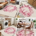 thumbnail image 5 of 3'x5' Area Rugs, Eucalyptus Flower Indoor Outdoor Area Rug for Living Room Bedroom, Pink Fruit Botanical Garden Florals Washable Bathroom Rugs Kitchen Floor Carpet Mats Home Decor Aesthetic, 5 of 8