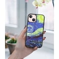 thumbnail image 5 of FINCIBO Soft Rubber Protector Cover Case for Apple iPhone 13 mini 5.4" 2021 (NOT FIT Apple iPhone 13 Pro 6.1" 2021/iPhone 13 6.1" 2021/iPhone 13 Pro Max 6.7" 2021), The Starry Night Moon Van Gogh, 5 of 5