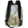 thumbnail image 3 of Lsque Watercolor African Animals Wildlife Pattern Backpack – School Travel Canvas Daypack with Ergonomic Padded Straps, Multiple Compartments & Leather Handle, 3 of 5