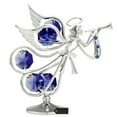 thumbnail image 2 of Matashi  Chrome Plated w/ Crystal Flying Angel Playing A Trumpet Ornament, 2 of 4