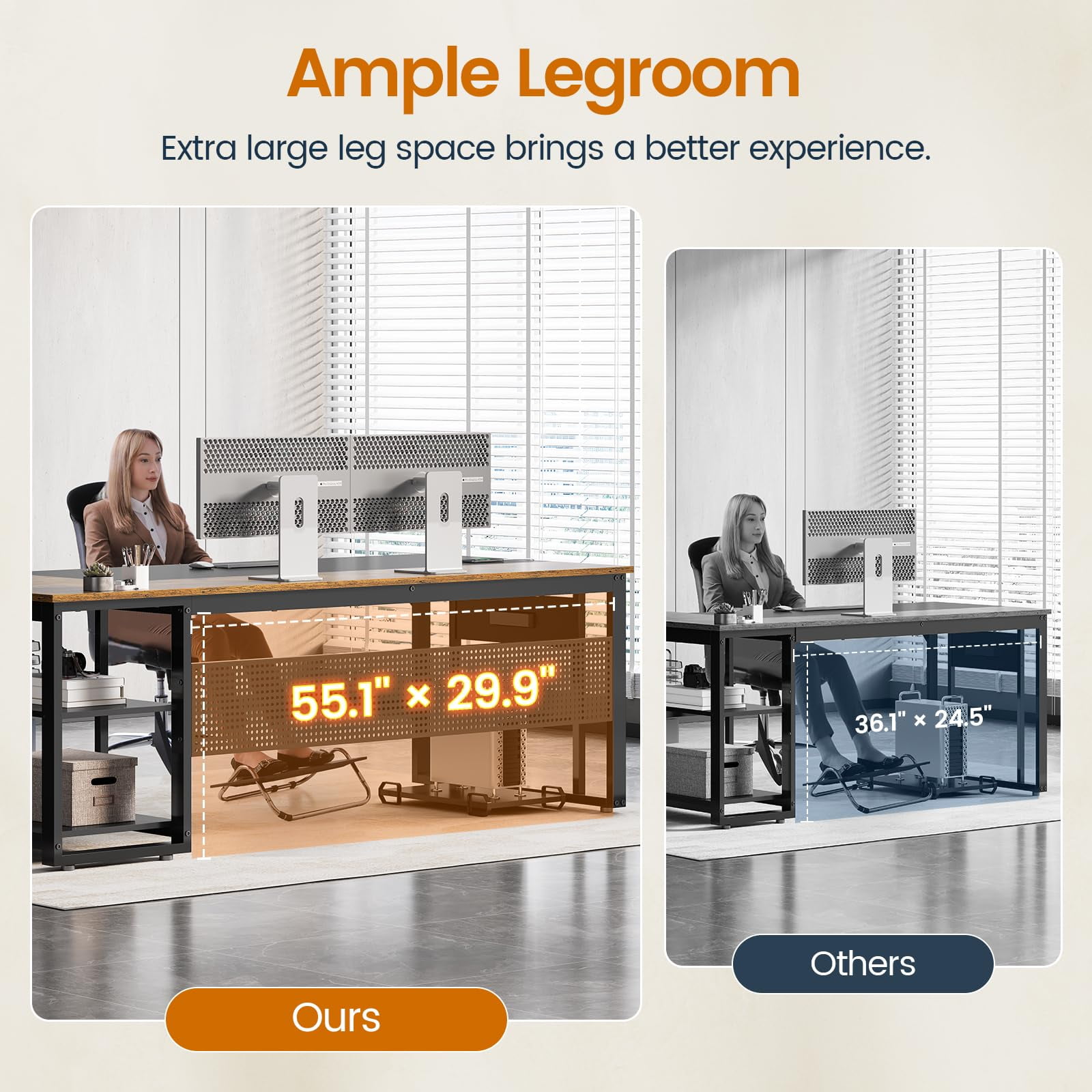 71" L-Shaped Executive Desk with Power Outlets & Mobile CPU Stand, Computer Desk with Storage Shelves, File Cabinet & Pegboard for Office, Home, Brown