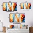 thumbnail image 4 of Designart "Orange Turquoise Liquid Art Vibrant II" Abstract Shapes Framed Wall Art Set Of 3 - Blue Transitional Frame Gallery Set For Office Decor, 4 of 6