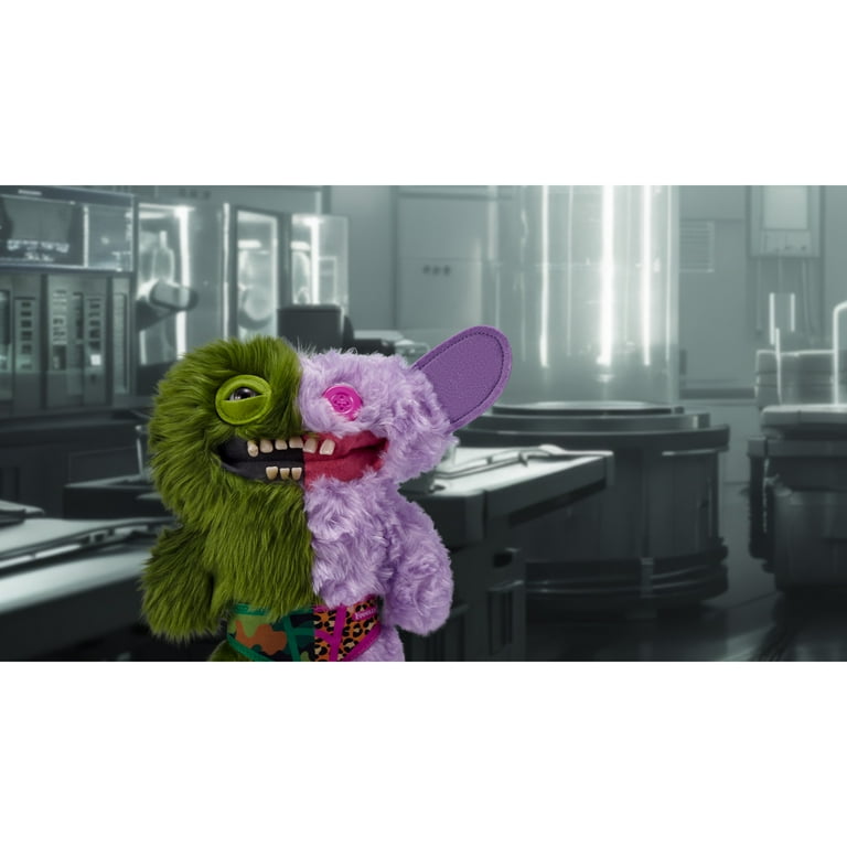 Fuggler, Misfit Monsters 9 inch, Green & Lilac Long & Curly Pile