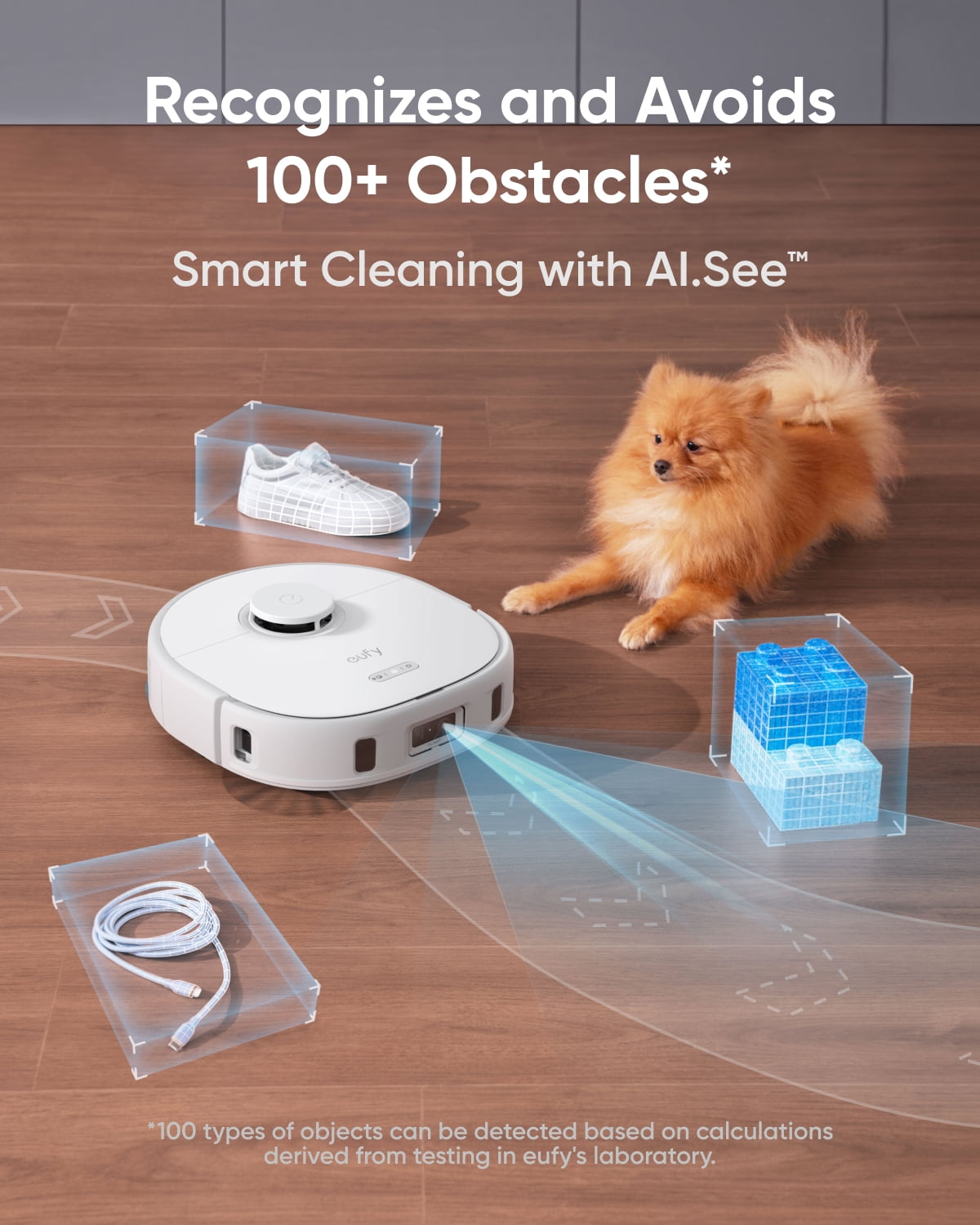 eufy X10 Pro Omni Robot Vacuum and Mop with 8,000 Pa Suction, Dual Mops with 12 mm Auto-Lift and Carpet Detection, AI Obstacle Avoidance, Auto Mop Washing, Auto Drying, Self-Emptying, White