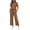 (Fashion 66)Coffee, variant on Aimik Outfits Sweatsuits Women Striped Detail Tee and Drawstring Capri Pants Set with Pockets Summer Casual Womens Striped Set