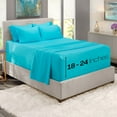 thumbnail image 2 of Juego de sábanas Hearth & Harbor con bolsillo extra profundo Queen Beach Blue, 2 of 8