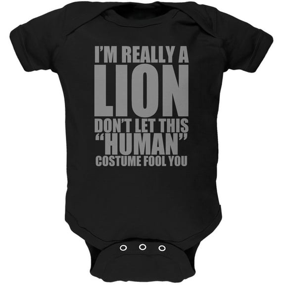 Halloween Human Lion Costume Black Soft Baby One Piece - 3 month