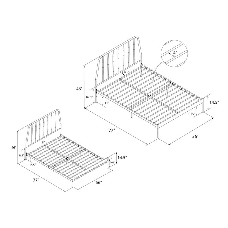 レンジメイト プレミアム BLACK CosmoLiving Anastasia Metal Bed, Full, Black - Walmart.com