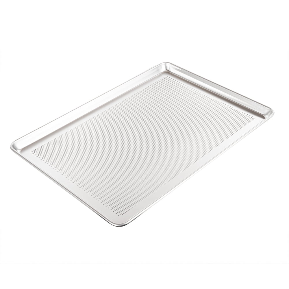 Restaurantware-Met Lux 26 x 18 Inch Industrial Baking Pan, 1 Perforated Baking Sheet - Heavy-Duty, Rimmed Edges, Aluminum Sheet Pan, Endures Up To 392F, Dishwashable