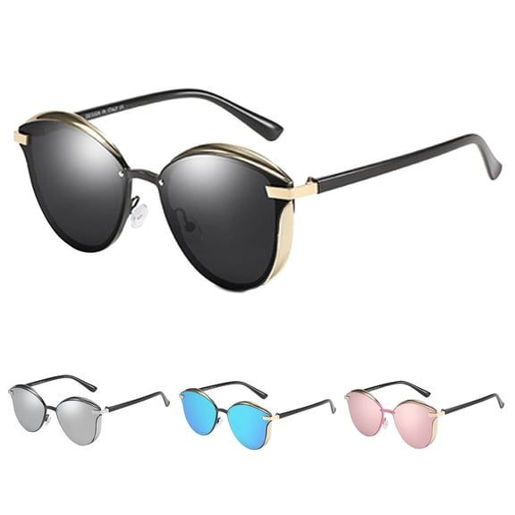 Miorin Under $10 Trendy Oval Sunglasses for Women Men Slim Sleek Sunnies Lightweight Shades Black Frame Black Lens Sunglasses